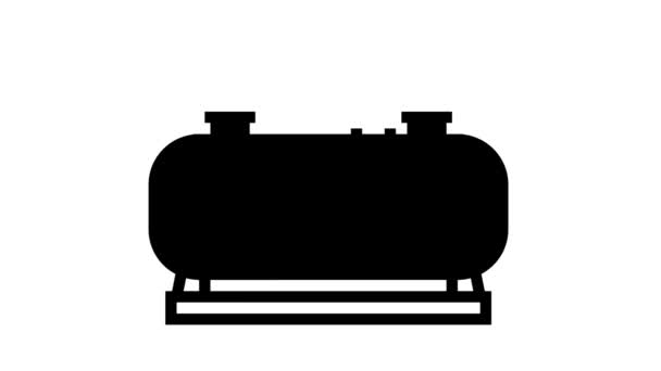 Tank opslag waterstoflijn pictogram animatie — Stockvideo