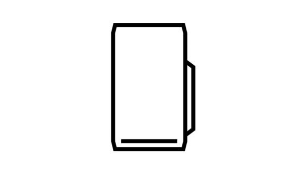 Modile pos terminal gadget line icon animación — Vídeo de stock