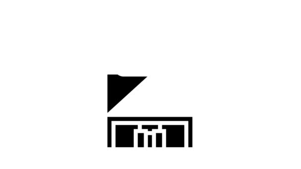 电子商店建筑字形图标动画 — 图库视频影像