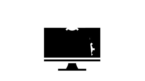 Animacja ikony glifa wirusa komputerowego — Wideo stockowe