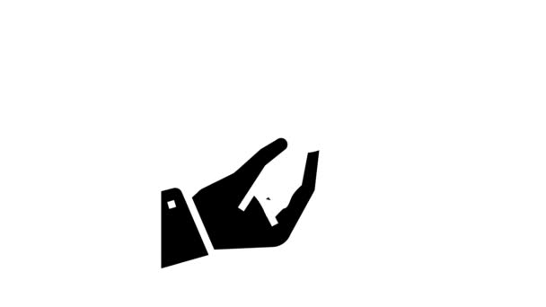 당첨 번호 글 리프 아이콘 애니메이션으로 로토 볼을 들고 손을 잡고 — 비디오