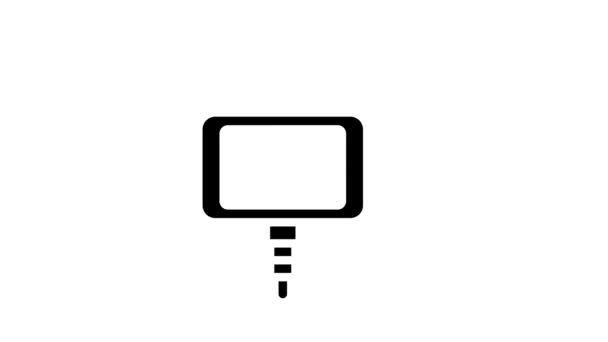 Kaart betalen pos terminal glyph pictogram animatie — Stockvideo