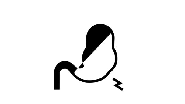 Animace ikon glyfu žaludeční nevolnosti — Stock video