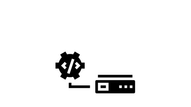 Debugging Server Glyphen-Icon-Animation — Stockvideo