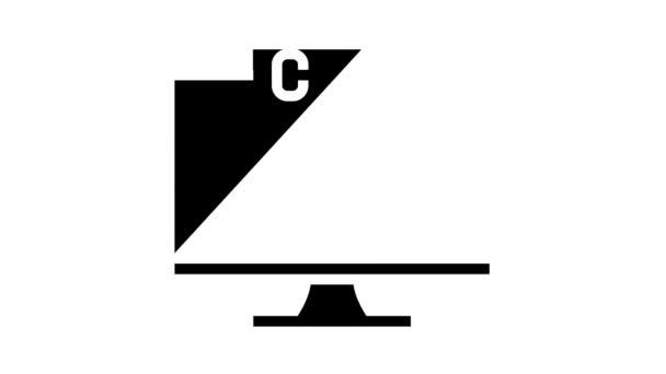 Codierung auf verschiedenen Programmsprachen Glyphen-Icon-Animation — Stockvideo
