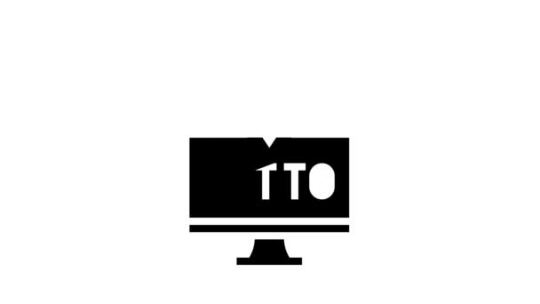 Tv lotto glyf ikon animation — Stockvideo