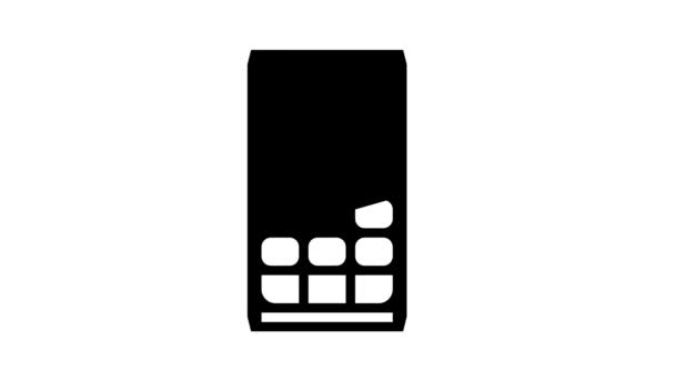 Modifierbar pos terminal gadget glyf ikon animation — Stockvideo