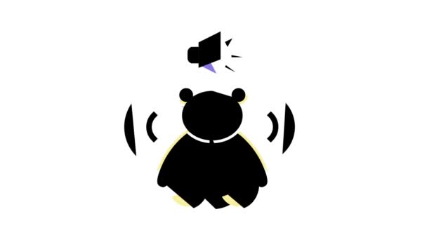 音乐泰迪熊玩具色彩图标动画 — 图库视频影像