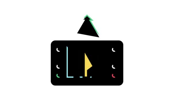 Gps navigatie apparaat kleur pictogram animatie — Stockvideo