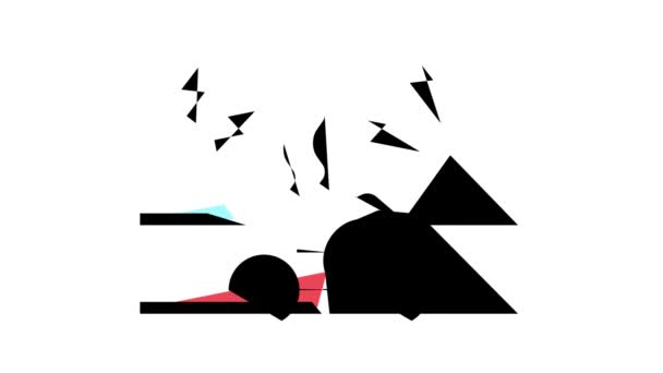 Animasi ikon warna kecelakaan mobil — Stok Video
