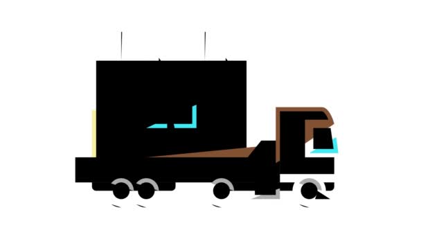 Transporte casa Counstruction cor ícone animação — Vídeo de Stock