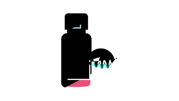 Spray voor dierenwol kleur pictogram animatie — Stockvideo