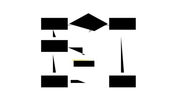 Animação de ícone de cor de rede neural algoritmo — Vídeo de Stock