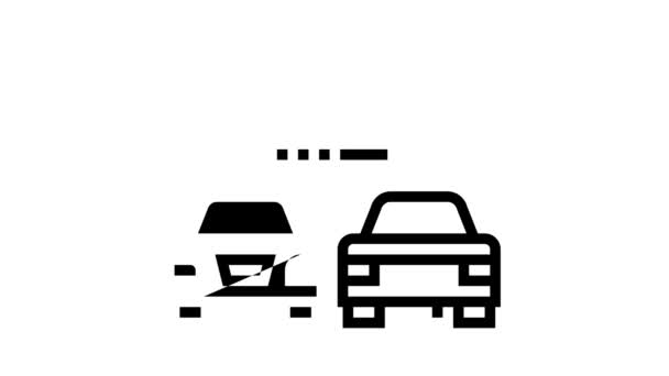 Bridge traffic jam line icon animation — Stock Video