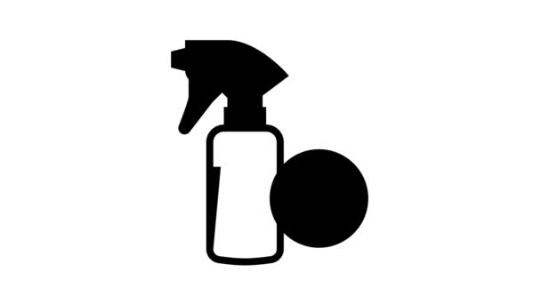 Animazione icona linea spray pulci — Video Stock