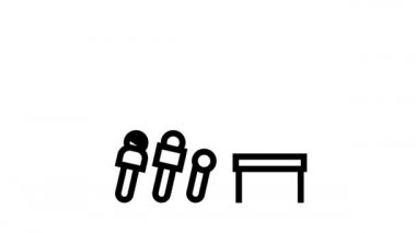 Röportaj halkla ilişkiler simgesi canlandırması