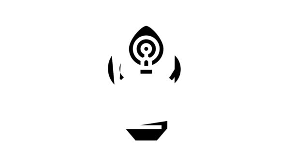 Powietrze maska maska linia ikona animacja — Wideo stockowe