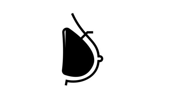 Guzek w ikonie linii klatki piersiowej animacja — Wideo stockowe