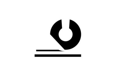Kablo endüstriyel ekipman glyph simge animasyonu ile rulo