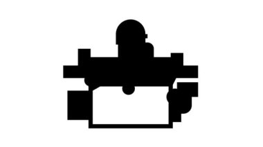 öğütme makinesi çizgi simgesi canlandırması