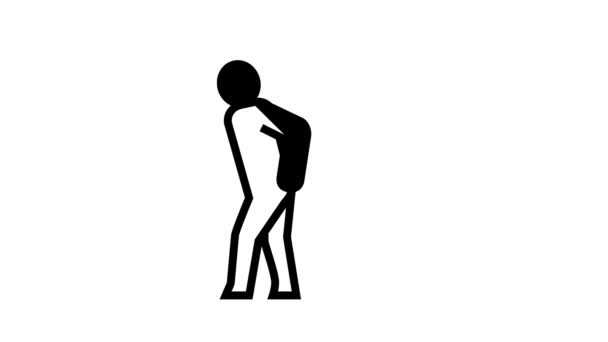 Pain when urinating line icon animation — Stock Video