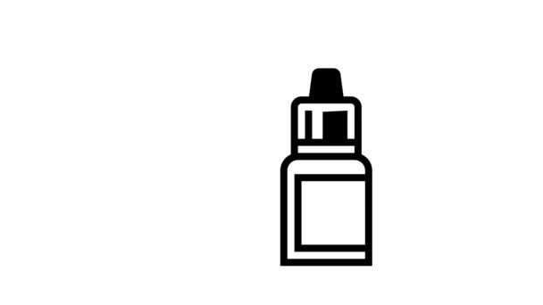 Serum en crème schoonheid cosmetica lijn pictogram animatie — Stockvideo