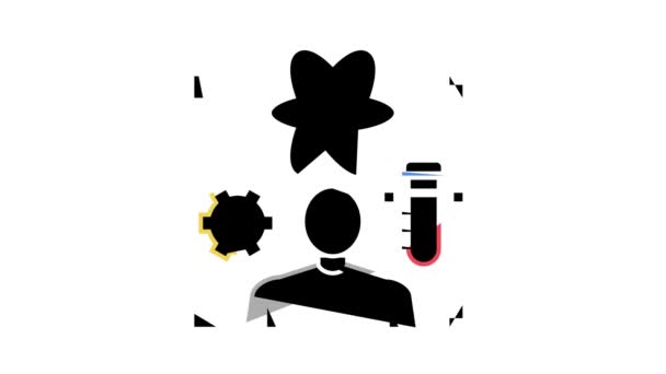 Animace ikon pro vědecké experty — Stock video