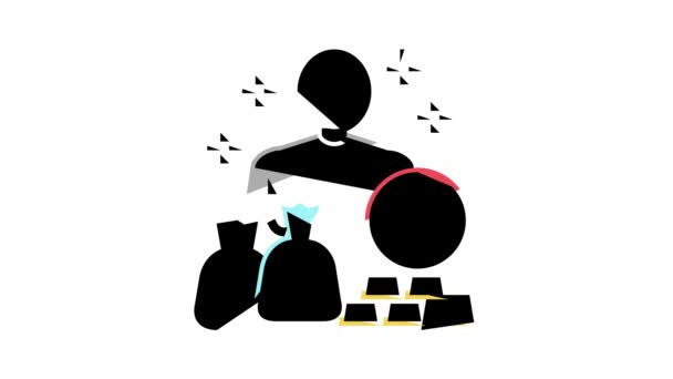 Ekonomisk expert färg ikon animation — Stockvideo