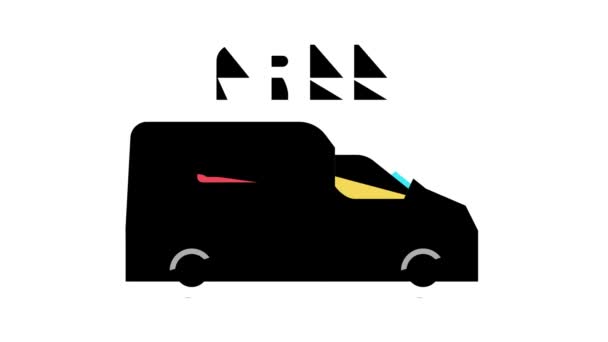 Van transportation free shipping color icon animation — Stock Video