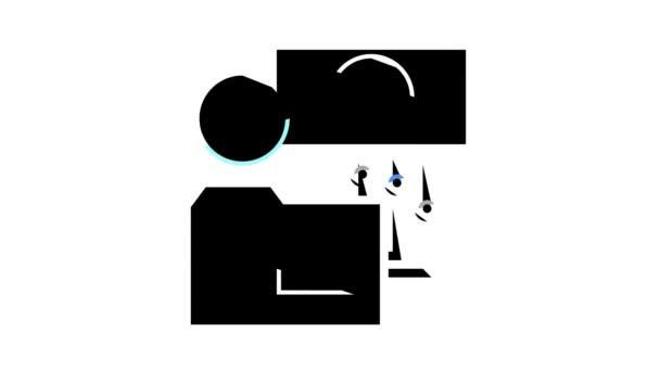 Omgekeerde ico kleur pictogram animatie — Stockvideo