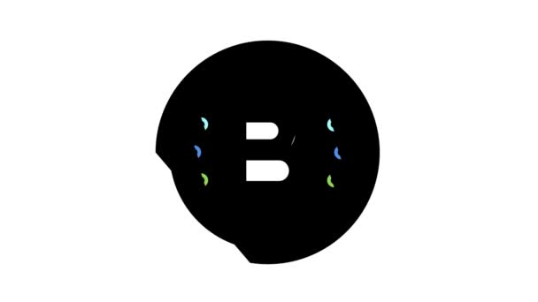 Bitcoin coin ico color icon animation — Stock Video