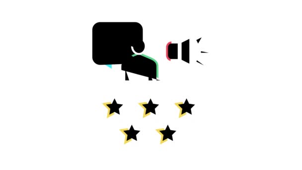 Reputatie pr kleur pictogram animatie — Stockvideo