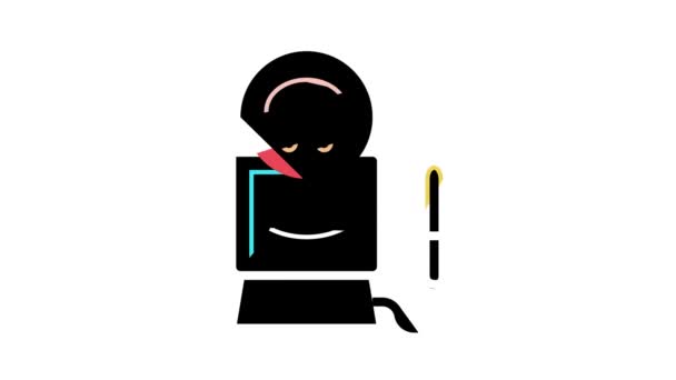 Animasi ikon warna kandung kemih ultrasonik — Stok Video