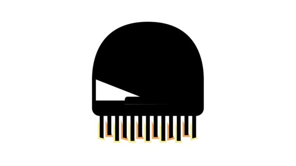 Brush spa salon accessory color icon animation — Stock Video