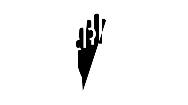 Schmerzen in den Fingern Glyphensymbol Animation — Stockvideo