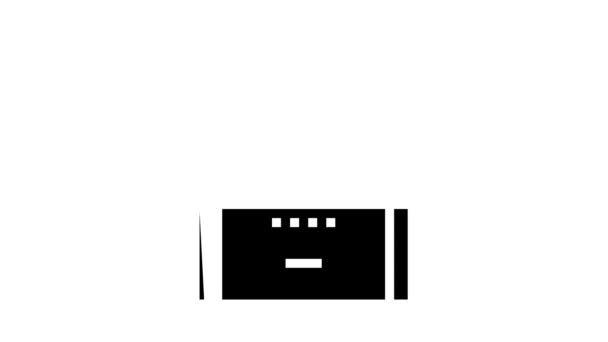 Lapping machine glyph icon animation — Stockvideo