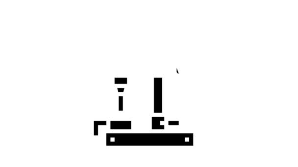 Boren machine glyph pictogram animatie — Stockvideo