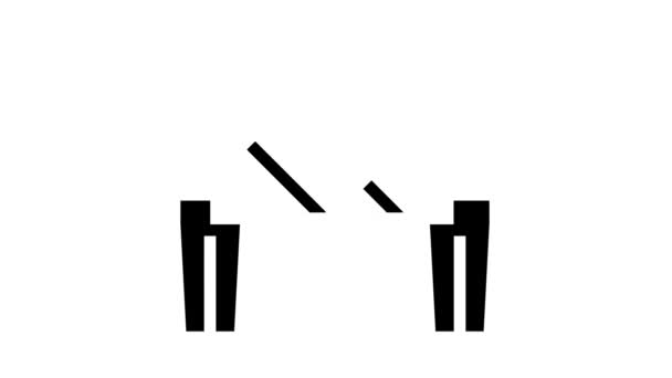 Installateurs met spiegelglyph pictogram animatie — Stockvideo