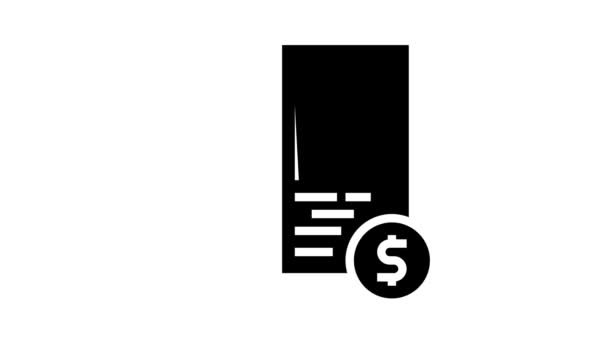 Cálculo de custo, animação ícone de glifo preço espelho — Vídeo de Stock