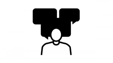 iletişim yumuşak beceri çizgisi simgesi canlandırması