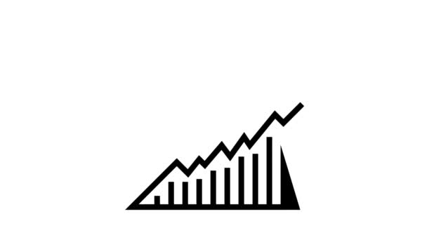 Animación icono de la línea de crecimiento beneficio — Vídeos de Stock