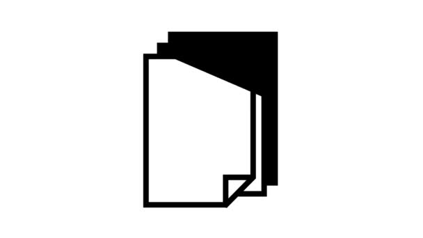 Documentos para animação ícone de linha de permissão — Vídeo de Stock