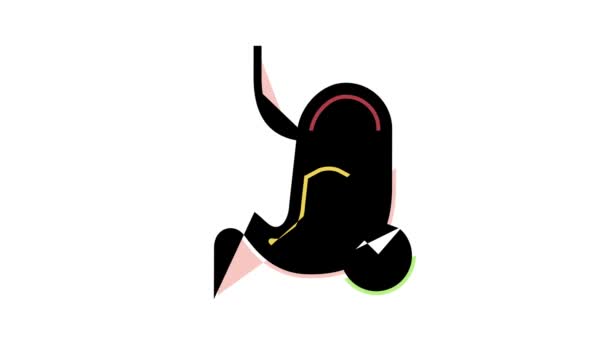 Normal workin digestion system color icon animation — Stock Video