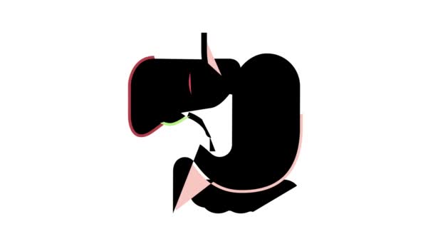 Tratto gastrointestinale icona a colori animazione — Video Stock