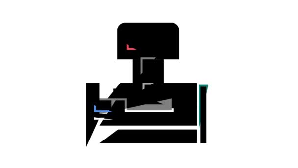 Farb-Icon-Animation des Spritzgießapparates — Stockvideo