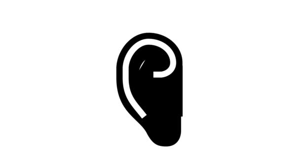 듣고 듣는 소음 글 리프 아이콘 애니메이션 — 비디오