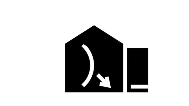 房屋声学字形图标动画 — 图库视频影像