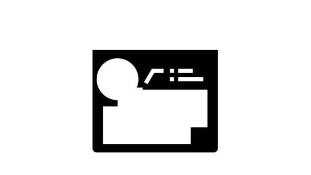 Data para pagamento assinatura glifo ícone animação — Vídeo de Stock