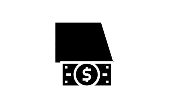 Internet educação pagamento glifo ícone animação — Vídeo de Stock