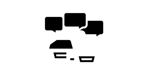 Comunicación de los conductores en la animación icono de línea de atasco — Vídeos de Stock
